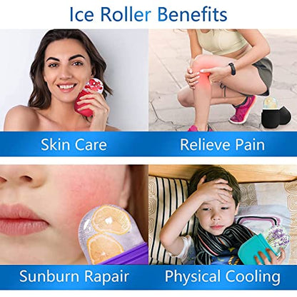 Mapperz Ice Roller For Face, Neck and Body | For Puffy Eyes, Easy to Use and Carry | Unbreakable and Reusable | Glowing and Clear Skin(Multicolor)