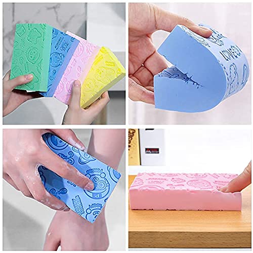 MAPPERZ Ultra Soft Exfoliating Bath Sponge/Asian Bath Sponge For Shower/Japanese Spa Cellulite Massager/Dead Skin Remover Sponge For Body - Multicolor