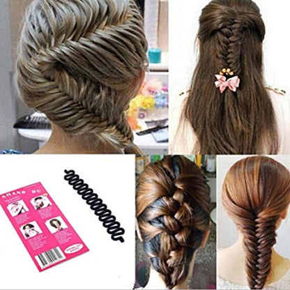 MAPPERZ French Hair Styling Clip Stick Bun Maker Braid Tool Hair Accessories Twist Plait Hair Braiding Tool - Black