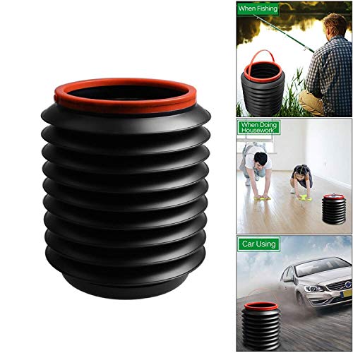 MAPPERZ Car Dustbin Trash Can, Foldable, Collapsible Pop Up Mini Waste Bin, Garbage Organizer with Hanging Strap for Car, Van, SUV, Truck, Home, Black Color, pack of 1