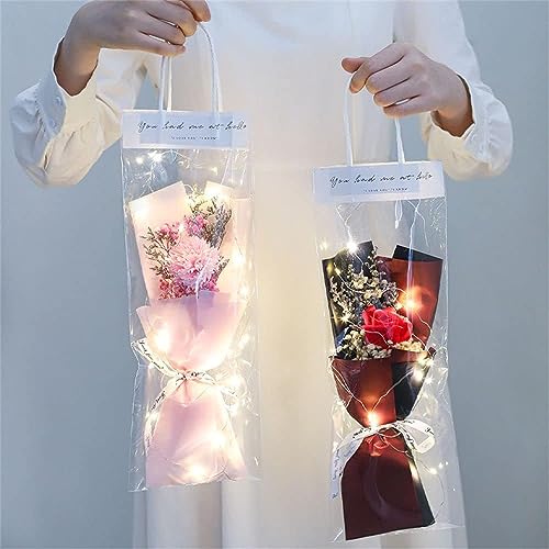 MAPPERZ Flowers Mini Bouquet Home Decoration Rose Hand Made Artificial Flowers With Decorative Lights and Flower Soap (Pack of 1)