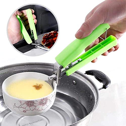 MAPPERZ Hot Pot Gripper Multi Colored Stainless Steel Clipper for Lift Kitchen Microwave Dishes Pots and Plates Safe (Pack of 1)