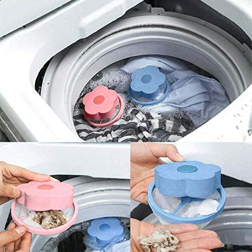 MAPPERZ Washing Machine Floating Lint Mesh Bag Net Hair Filter Remover Net Pouch Hair Catcher Lint Catcher for Household Tool - Pack of 4
