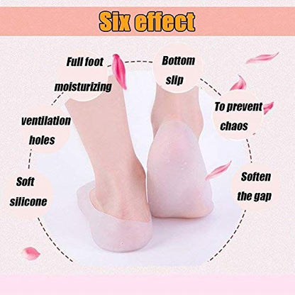 MAPPERZ Anti Crack Full Length Silicone Foot Protector Moisturizing Socks for Foot-Care and Heel Cracks, anti crack heel socks, heel pad for heel pain, socks for cracked feet for Full Heel - Pack of 1 Pair
