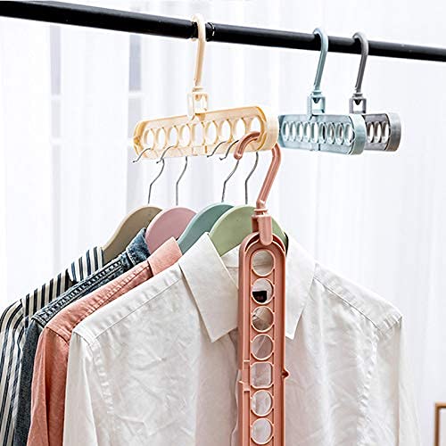 MAPPERZ Space Saving Hangers Multifunctional Smart Closet Organizer , Wardrobe Clothing Cascading Hanger 9 Slots, Design for Heavy Clothes, Shirts Pants Dresses (1)