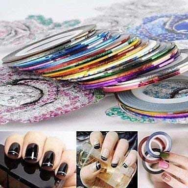MAPPERZ Polyurethane Stripping Roll Tape French Manicure Nail Art Tip Sticker/Pretty Nail Decoration (Set of 10)