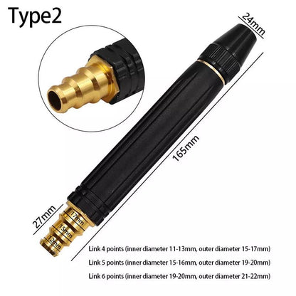 MAPPERZ Copper High Pressure Water Spray Gun, Adjustable Water Pressure Booster Jet Spray Gun, High Pressure, for Bike, Car, Pets, Garden, Floor - Window Cleaning Hose Pipe Spray Water Gun, Pack 1