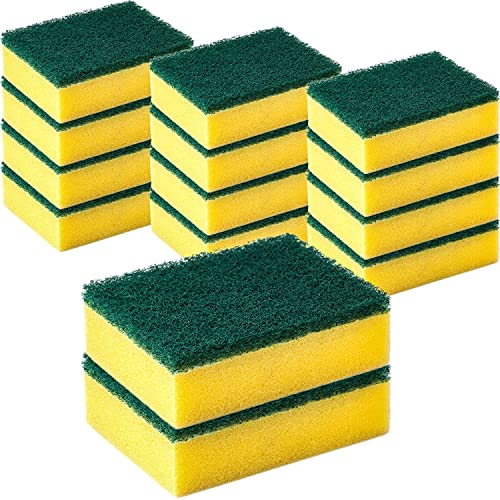 MAPPERZ Multipurpose Scrub pad with Sponge Pad/ 2 in 1 Cleaning Scrubber Dish/Utensil/Tiles/Washbasin - Green and Yellow