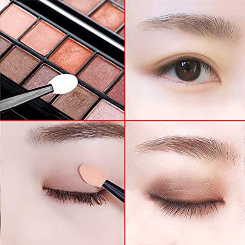 MAPPERZ Eyeshadow Applicators, 12 pcs Eyeshadow Applicator Double Sided Eye Makeup Applicators Short Sponge Eyeshadow Applicator for Women Girls, Transparent, Pack Of 12