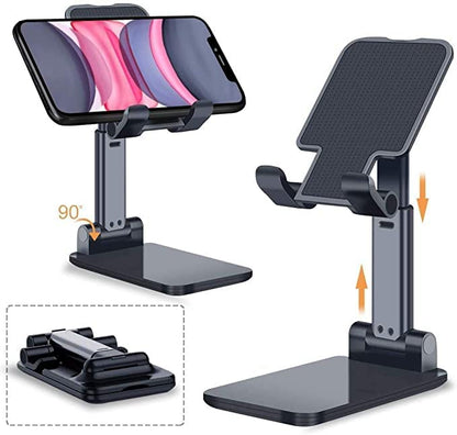 MAPPERZ Cell Phone Stand AngleHeight Adjustable Universal Phone Holder for All Smartphones Desk Foldable Cell Phone Holder Cradle Dock Tablet Stand Case Friendly Compatible with Phone iPad Tablet