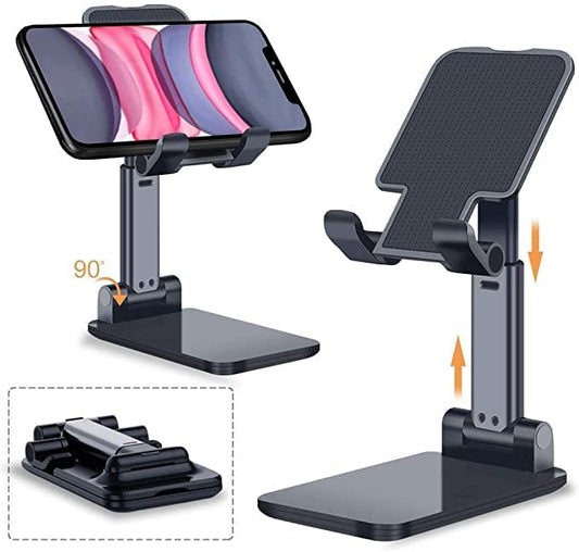 MAPPERZ Cell Phone Stand AngleHeight Adjustable Universal Phone Holder for All Smartphones Desk Foldable Cell Phone Holder Cradle Dock Tablet Stand Case Friendly Compatible with Phone iPad Tablet