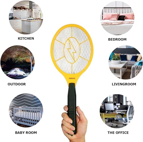 MAPPERZ Mosquito Protection Racket Rechargeable Insect Killer Bat with Rechargeable Bedminton Fly Bugs Trap Bat for Home Bedroom Kitchen (Black)
