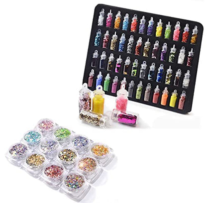 MAPPERZ 12 NAIL GLITTER, 48 NAIL GLITTER, 100 TRANSPARENT NAILS, 100 WHITE NAILS, 15 NAIL BRUSH, BIG GLUE, DOTTING PEN, FILER, NAIL TAPE, TIP GUIDE, BUFFER, STICKER, STAMP, NAIL BRUSH, NAIL CUTTER