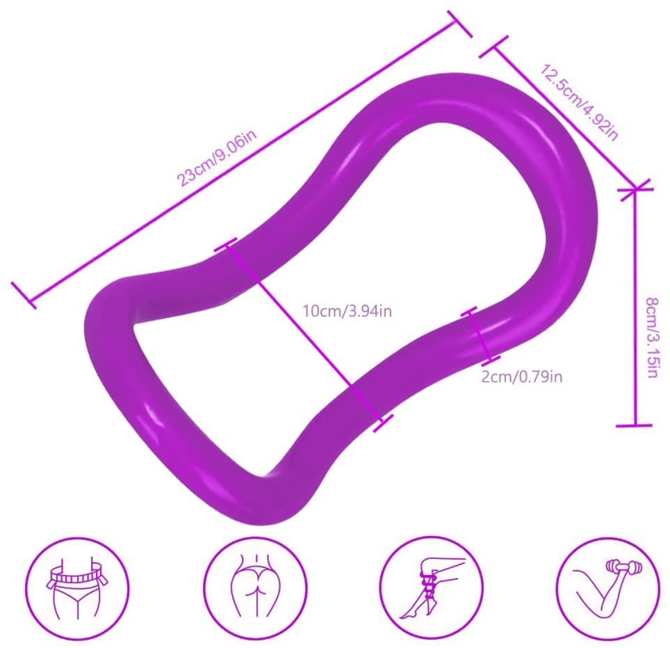 MAPPERZ Yoga Ring, Yoga Circle Stretch Ring Fascia Massage Workout Pilates, Ring Fitness Home Gym Accessories - 23x12 Cm