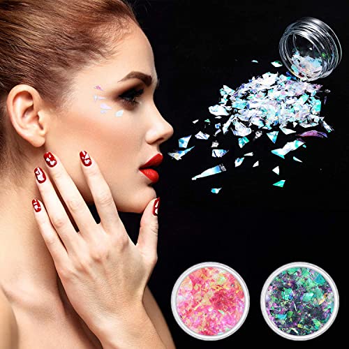 MAPPERZ 12 Pcs Nail Art Glitter Powder Set Shinning Mirror Glimmer Nail Art - Multicolor