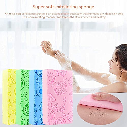 MAPPERZ Ultra Soft Exfoliating Bath Sponge/Asian Bath Sponge For Shower/Japanese Spa Cellulite Massager/Dead Skin Remover Sponge For Body - Multicolor