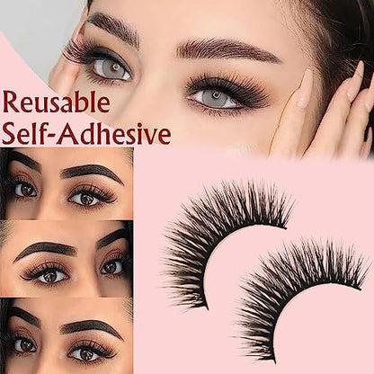 MAPPERZ False Eyelashes, Full Bouncy Volume & Curl, Crisscross Pattern, Cruelty Free, Soft Natural Look Reusable and contact lens friendly Fake Ele lashes, 3 Pairs