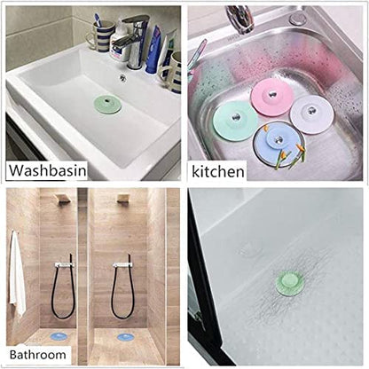 MAPPERZ Silicone Stopper and Filter Drain Pack of 2 Stopper/Strainer/Hair Catcher for Bathroom/Wash Basin/Kitchen Sink/Bathtub Sealer Cover