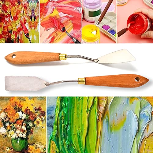 MAPPERZ Stainless Steel Artists Palette Knife Spatula Palette Knife Painting Mixing Scraper Thin and Flexible Art Tools for Oil Painting Acrylic Mixing
