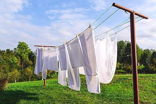 MAPPERZ PVC Coated Steel Wire Rope for Drying Clothes 10 Meter Clothesline with 2 Plastic Hooks (Pack of 1)