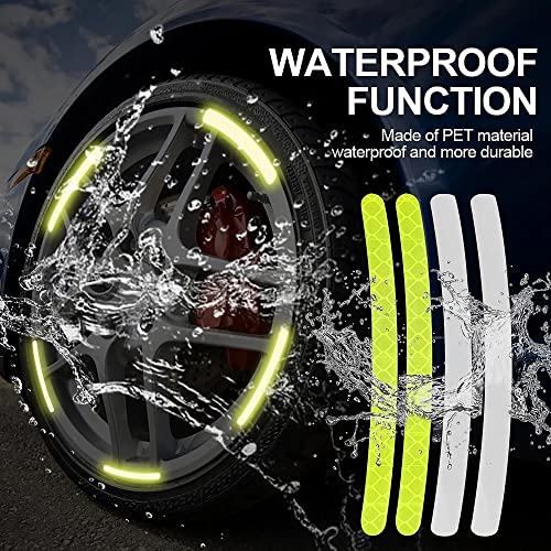 MAPPERZ 20pcs 3D Reflective Wheel Tire Rim Stripe Sticker for Car Motorcycle Cycling Bike Bicycle Night Safety Stripe Universal Anti-Scratch Reflective Rim Stickers -