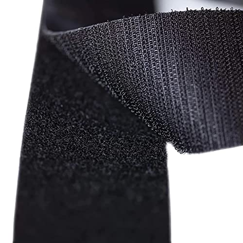 MAPPERZ Heavy Duty Fasteners Wellcrow, Hook and Loop Strips with Adhesive, Holds 10 lbs, Black Industrial Strength Fasten Mounting Stick On Tape, Crafting, Indoor or Outdoor Use, 1.5 Meter, Pack of 1