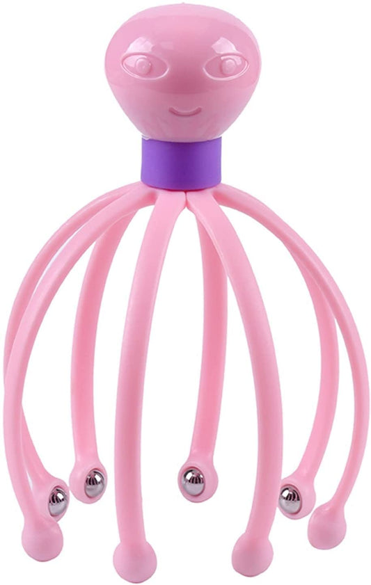 MAPPERZ Octopus Shape Manual Head Scalp Massagers for Headache Relief,Scalp Stress Relax/ 8 Roller Balls Prongs Head Massage Scratcher Deep Relaxation/Hair Stimulation - Multicolor