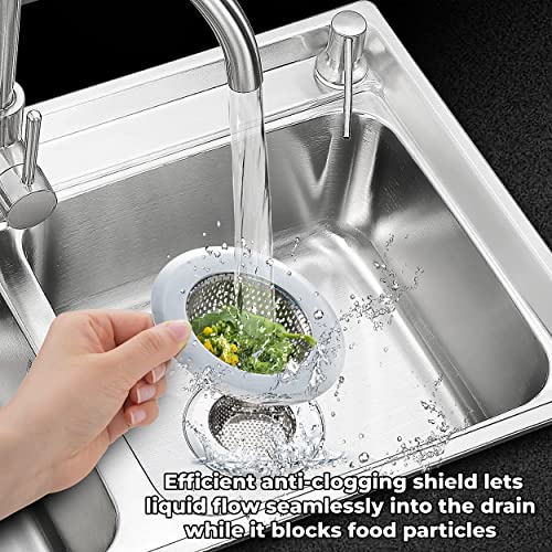 MAPPERZ Kitchen Sink Strainer - Stainless Steel, Large Wide Rim 4.5 Inch Diameter Pack of 1