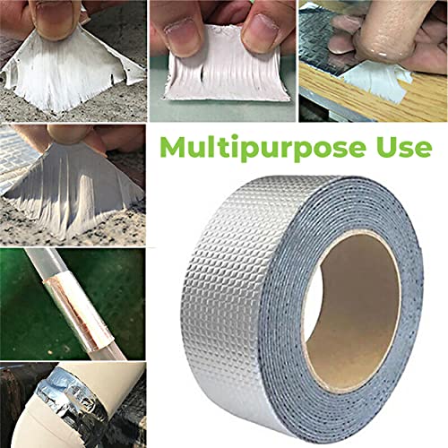 MAPPERZ Super Waterproof Aluminum Butyl Rubber Tape for Metal, Pipe, Window Seal, RV Awning, Roof Leak, Boat, 5 Meter X 5 CM, Pack Of 1