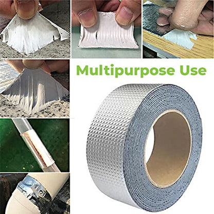 MAPPERZ Super Waterproof Aluminum Butyl Rubber Tape for Metal, Pipe, Window Seal, RV Awning, Roof Leak, Boat, 5 Meter X 5 CM, Pack Of 1