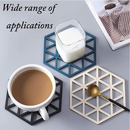 MAPPERZ Silicone Trivet Mats Table Mats Heat Resistant Hot Pans Non-Slip Pot Holders Placemat for Bowl Dishes Kitchen Cooking Dining - Pack of 4