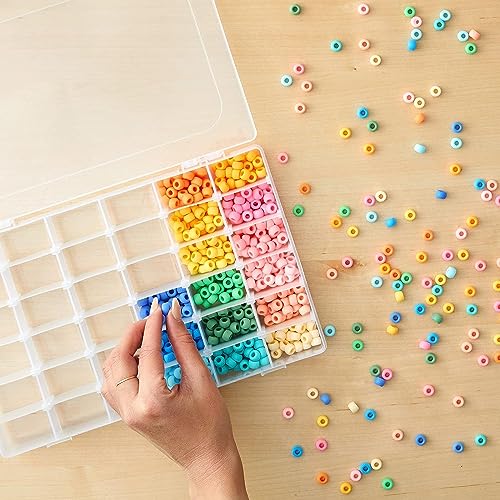 MAPPERZ Clear Transparent Plastic Organizer Box with Adjustable Compartment Dividers Jewlery Storage Rock Collection Box for Fishing Tackles Washi Tapes Multipurpose Plastic Storage Box