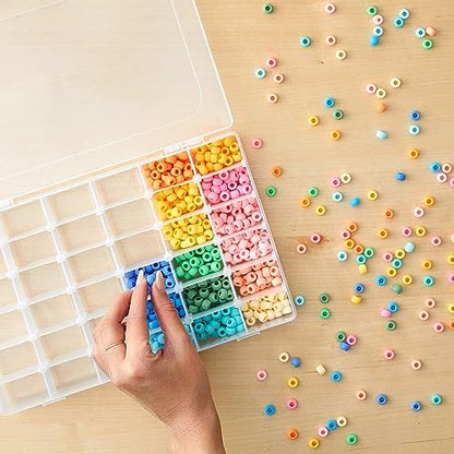 MAPPERZ Clear Transparent Plastic Organizer Box with Adjustable Compartment Dividers Jewlery Storage Rock Collection Box for Fishing Tackles Washi Tapes Multipurpose Plastic Storage Box