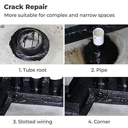 MAPPERZ Waterproof Patch & Seal Spray Rubber Flexx Repair & Sealant for Indoor and Outdoor Use, Black Rubber Coating Spray 450 ml - Pack of 1