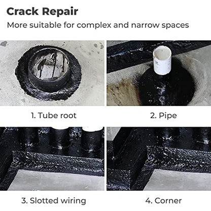 MAPPERZ Waterproof Patch & Seal Spray Rubber Flexx Repair & Sealant for Indoor and Outdoor Use, Black Rubber Coating Spray 450 ml