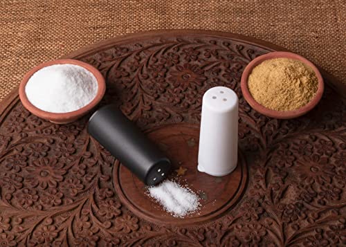 MAPPERZ Salt Pepper Shaker Container Set for Dining Table Spice Salt Dispenser for Kitchen (Pack of 2)