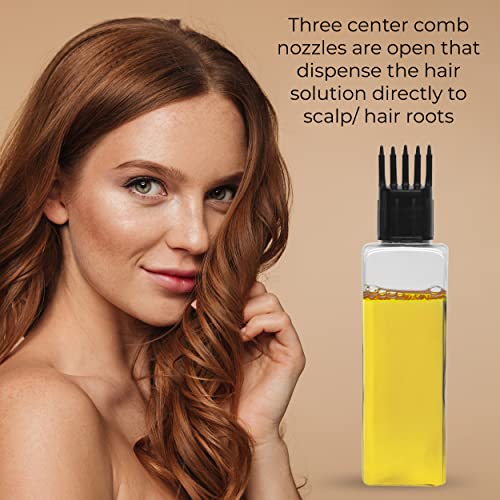 MAPPERZ 1 Root Comb Applicator Empty Rectangular Bottle, With 1 Flip Top Cap, Applicator Bottle for Hair Oil Shampoo Medicine And Dye Bottle for Hair Root Comb Applicator