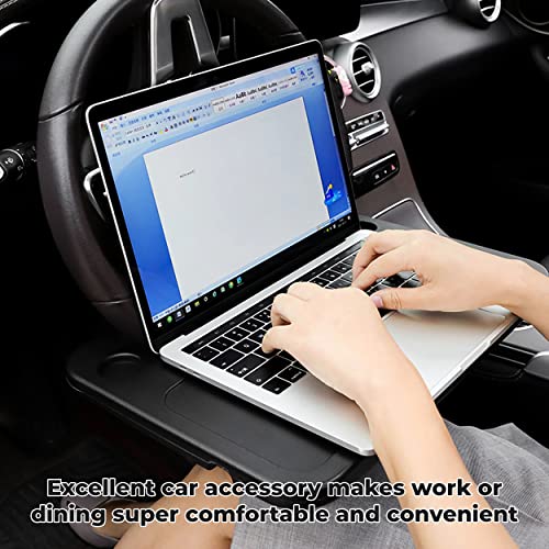 MAPPERZ Car Steering Wheel Laptop Desk Multifunctional Food Tray, Portable Tablet, iPad, Notebook Holder, Car Travel Table, Food Eating Tray On Steering Wheel, for Constant Travelers Pack of 1
