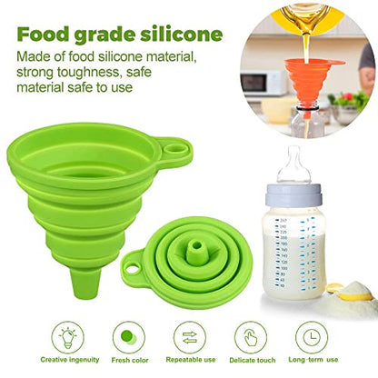 MAPPERZ Heat Resistant Collapsible Silicone Funnel Foldable Hopper for Oil Liquid Kitchen Bathroom Foldable Kitchen Funnels Hopper for Water Bottle Liquid Powder Transfer Silicone Funnel (pc1)