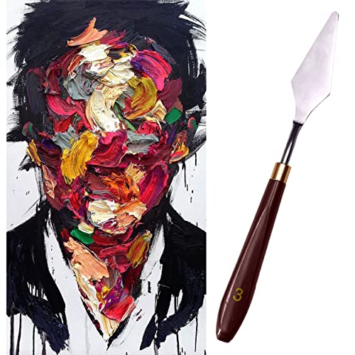 MAPPERZ Stainless Steel Artists Palette Knife Spatula Palette Knife Painting Mixing Scraper Thin and Flexible Art Tools for Oil Painting Acrylic Mixing (Palette Knife, No 3), Pack OF 1