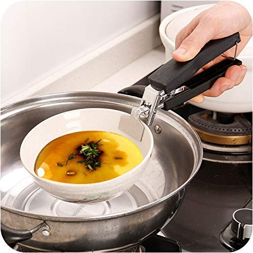 MAPPERZ Hot Pot Gripper Multi Colored Stainless Steel Clipper for Lift Kitchen Microwave Dishes Pots and Plates Safe (Pack of 1)