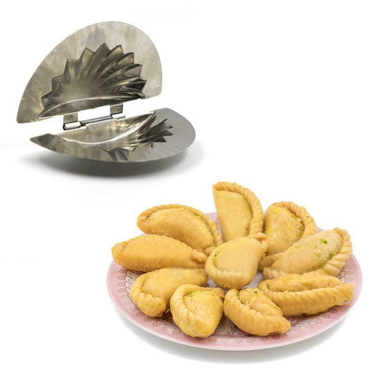 MAPPERZ Stainless Steel Kitchen Dumpling Mould Momos Maker/Ghughra Gujiya Mould Maker Dough Press Mould Wrapper Dough Cutter for Kitchen