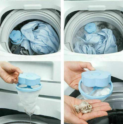 MAPPERZ Washing Machine Floating Lint Mesh Bag Net Hair Filter Remover Net Pouch Hair Catcher Lint Catcher for Household Tool (Pack of 2) (polyester, plastic)