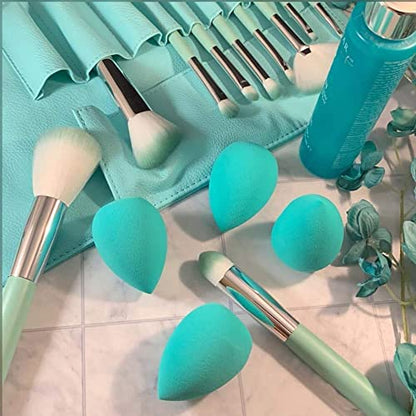 Mapperz Foundation brush | makeup sponges | Beauty Liquid Foundation Blend Artificial Persian Hair Blush Brush and Water Drop Shape Powder Sponge Puff Makeup Set (Multicolour) pack of 1