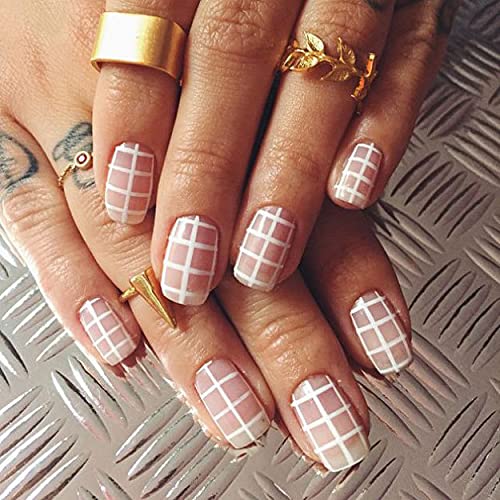 Mapperz DIY French Tip Guide Manicure Nail Art Decorations Plaid Form Fringe Sticker Stencil (Pack of 2)