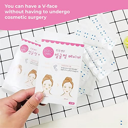 MAPPERZ Face Lift Tape Instant Face Lifting Sticker Invisible Waterproof Elasticity Wrinkle Lift Patches Makeup Face Lift Tools for Instant Face, Neck Lift, Reduce Double Chin - 40 PCS