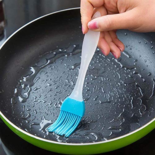 Mapperz Oil Brush for Cooking, Spatula and Pastry Brush Set, Silicon Brush for Kitchen |Silicon Heat Resistant Oil Brush with Spatula for Pastry Baking Cooking Grilling Easy and Durable (Set of 2)