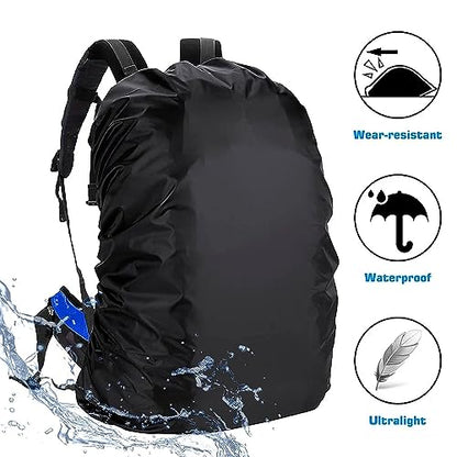 MAPPERZ Waterproof Backpack Cover with Pouch Backpack Dust and Rain Protector for School College Office and Trekking Bags (30L-35L)