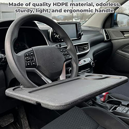 MAPPERZ Car Steering Wheel Laptop Desk Multifunctional Food Tray, Portable Tablet, iPad, Notebook Holder, Car Travel Table, Food Eating Tray On Steering Wheel, for Constant Travelers Pack of 1