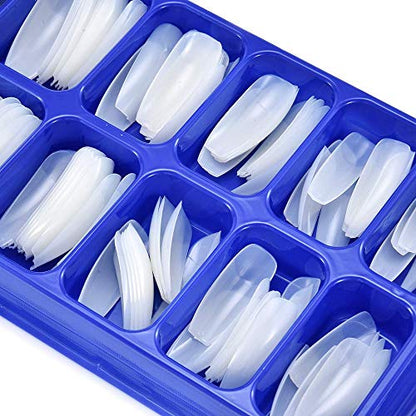 Mapperz Artificial Nails Set With Nail Glue Women Professional Artificial 100 Nail White False Nails (100 Nails with 1 Glue)